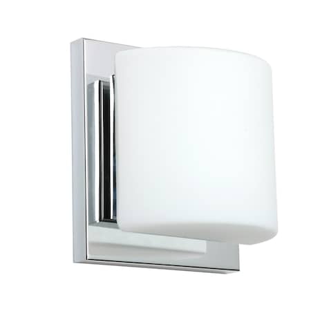 Besa Lighting Paolo Mini Sconce, Opal Matte, Chrome Finish, 1x5W LED 1WS-787307-LED-CR